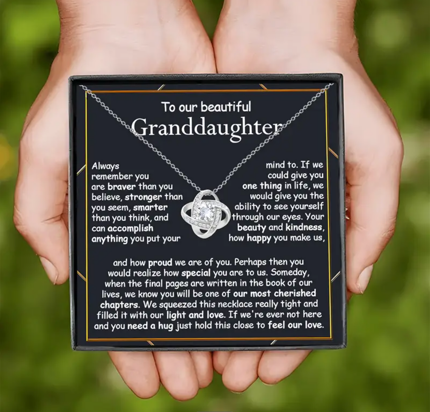 To Our Beautiful Granddaughter | Alway Remember Loveknot Necklace-Sevenedge Perfect Gifts