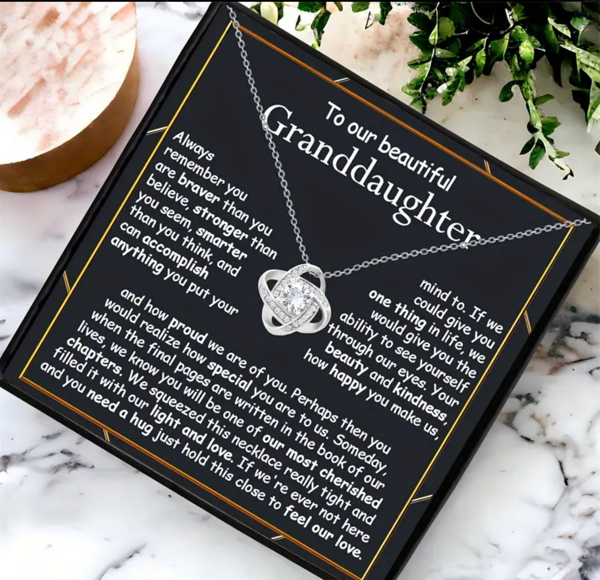 To Our Beautiful Granddaughter | Alway Remember Loveknot Necklace-Sevenedge Perfect Gifts