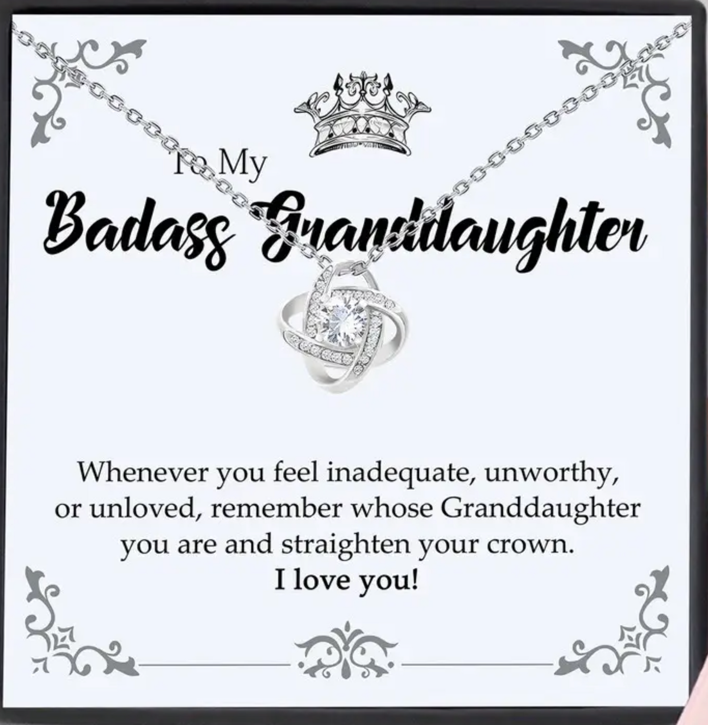 To My Badass Granddaughter | Whenever You Feel Loveknot Necklace-Sevenedge Perfect Gifts