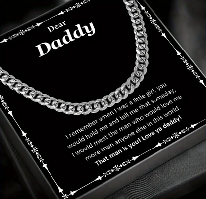 Dear Daddy | I remember When I was A Little Girl Cuban Link Necklace-Sevenedge Perfect Gifts
