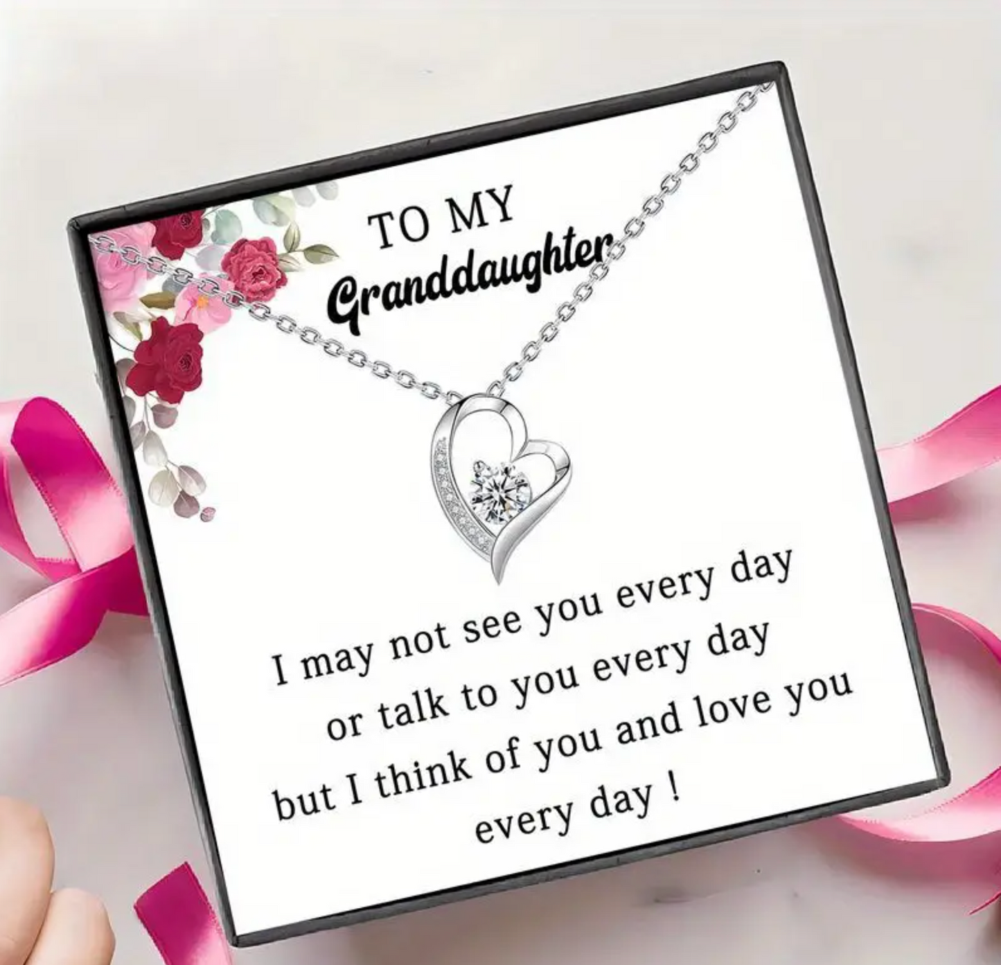 To My Granddaughter ) I May Not See You Everyday Forever Love Necklace-Sevenedge Perfect Gifts