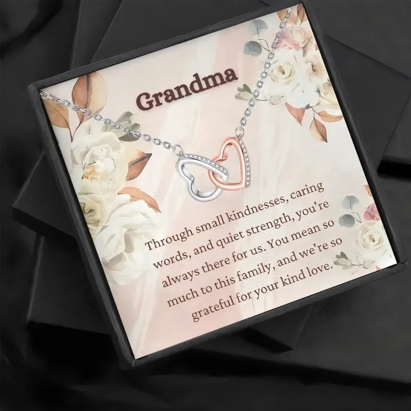 To Grandma | Through Small Kindness Interlocking Heart Necklace-Sevenedge Perfect Gifts