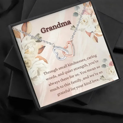 To Grandma | Through Small Kindness Interlocking Heart Necklace-Sevenedge Perfect Gifts