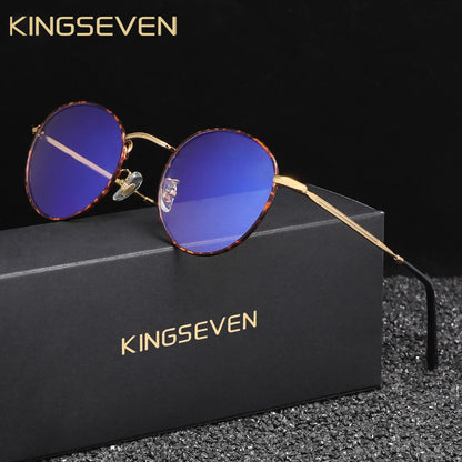Round Transparent Lens Thin Frame Anti-Blue Light Eyeglasses-Sevenedge Perfect Gifts