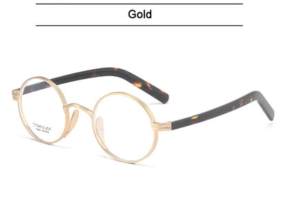 Photochromic Pure Titanium Round Frame Handmade Eyeglasses-Sevenedge Perfect Gifts