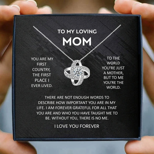 To My Loving Mom Loveknot Necklace-Sevenedge Perfect Gifts