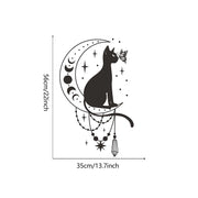 Cartoon Cat Butterfly Moon Wall Sticker – Elegant Home Decor-Sevenedge Perfect Gifts