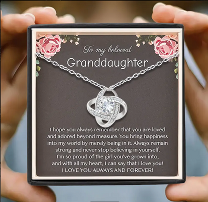 To My Beloved Granddaughter | I Hope You Always Remember Loveknot Necklace-Sevenedge Perfect Gifts