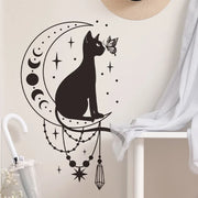 Cartoon Cat Butterfly Moon Wall Sticker – Elegant Home Decor-Sevenedge Perfect Gifts