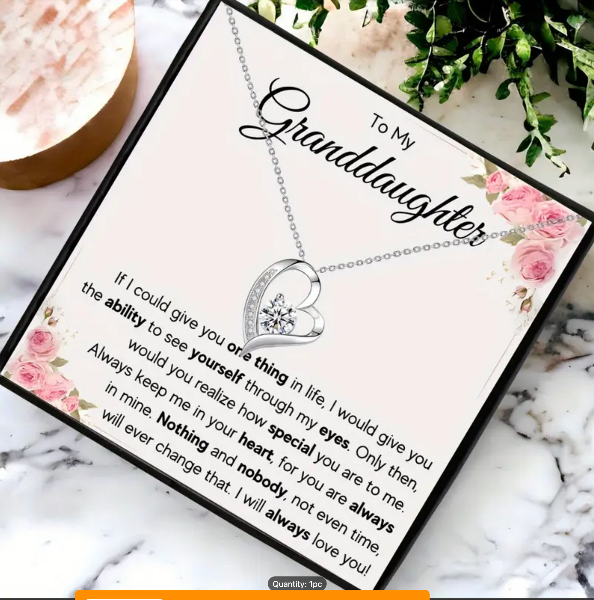 To My Granddaughter | If I could Give You One Thing Forevwr Love Necklace-Sevenedge Perfect Gifts