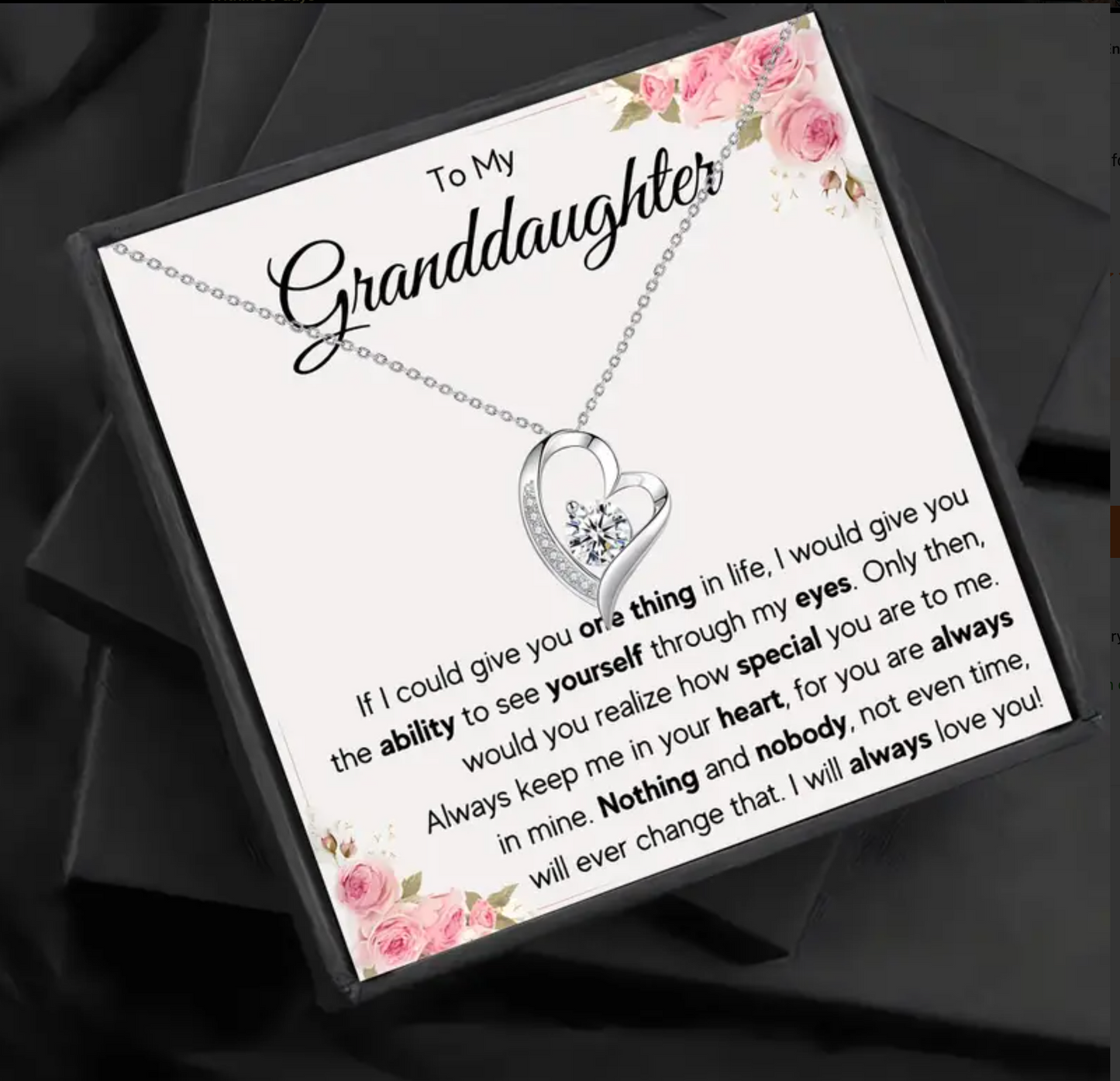 To My Granddaughter | If I could Give You One Thing Forevwr Love Necklace-Sevenedge Perfect Gifts