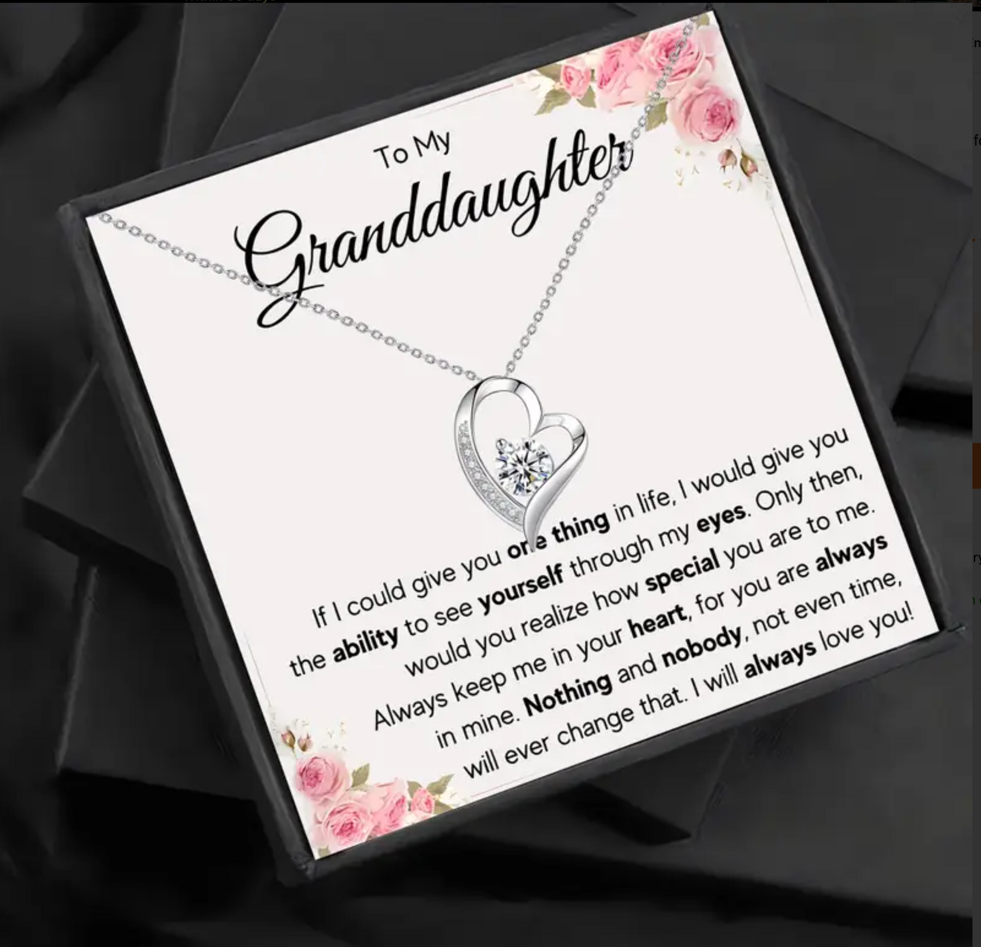 To My Granddaughter | If I could Give You One Thing Forevwr Love Necklace-Sevenedge Perfect Gifts