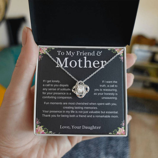 To My Friend and Mother Loveknot Necklace 2-Sevenedge Perfect Gifts