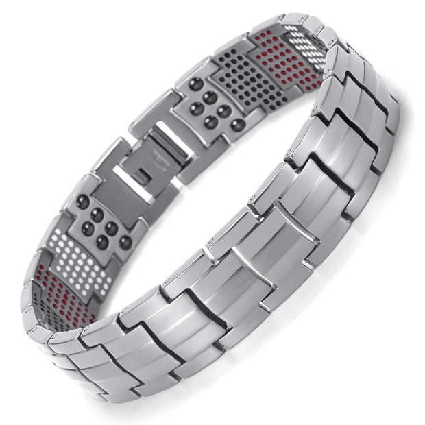 Asa Magnetic Silver Titanium Bracelet For Men-Sevenedge Perfect Gifts