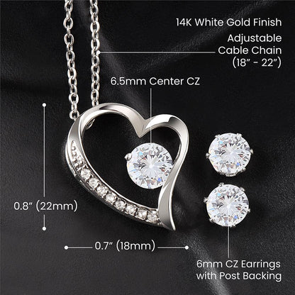 To My Boyfriend's Mom | Forever Love Necklace + Earrings-Sevenedge Perfect Gifts