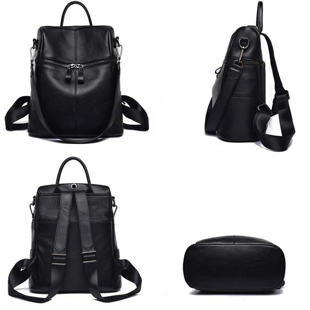 Dazzler Black Leather Backpack-Sevenedge Perfect Gifts