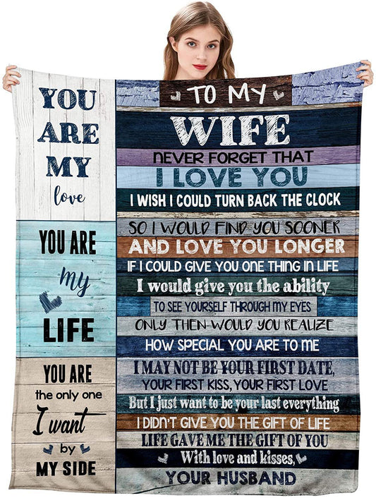 To My Wife Flannel Gift Blanket-Sevenedge Perfect Gifts