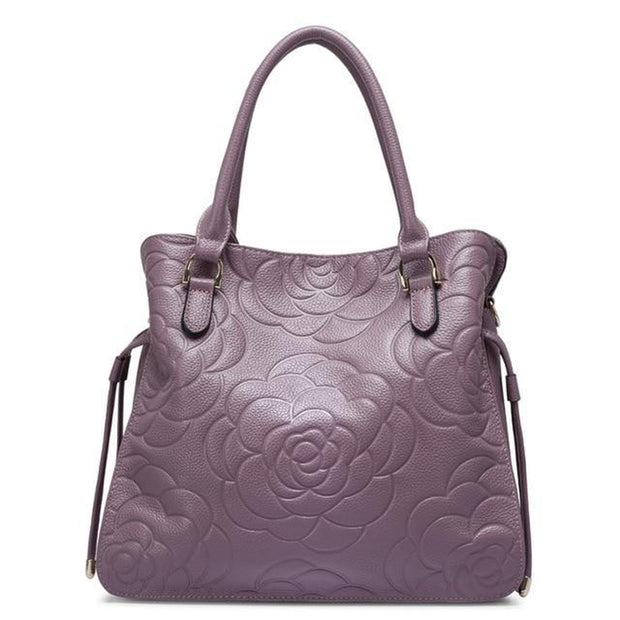Flower Patterned Leather Handbag-Sevenedge Perfect Gifts