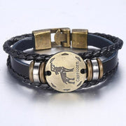 Horoscope Leather Bracelet For Men-Sevenedge Perfect Gifts