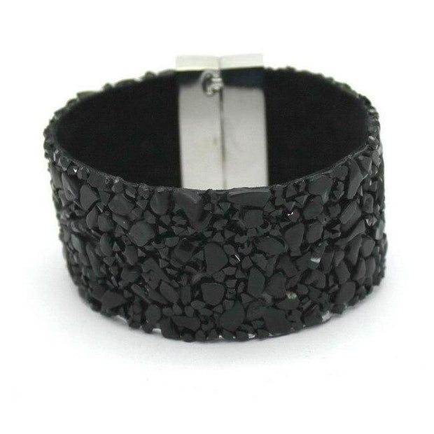 Leather And Stone Cuff Bracelet For Women-Sevenedge Perfect Gifts