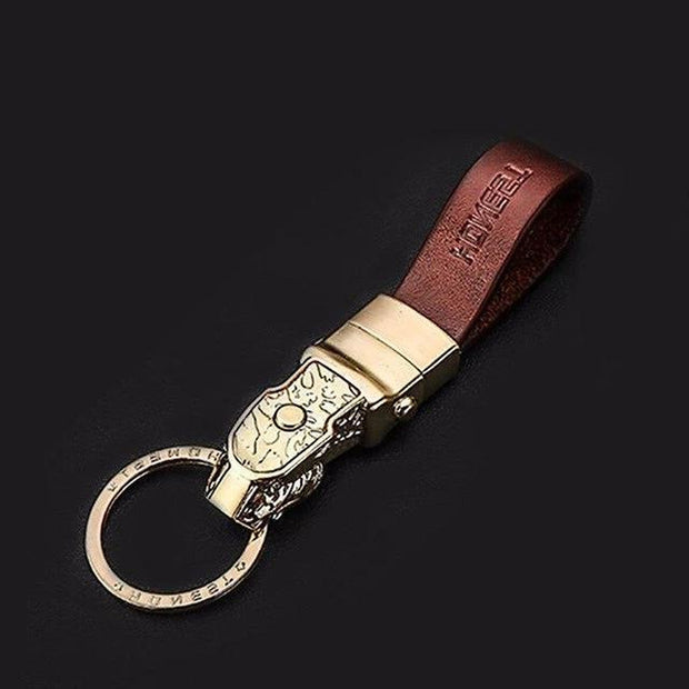 Metal And Vegan Leather Key Chain-Sevenedge Perfect Gifts