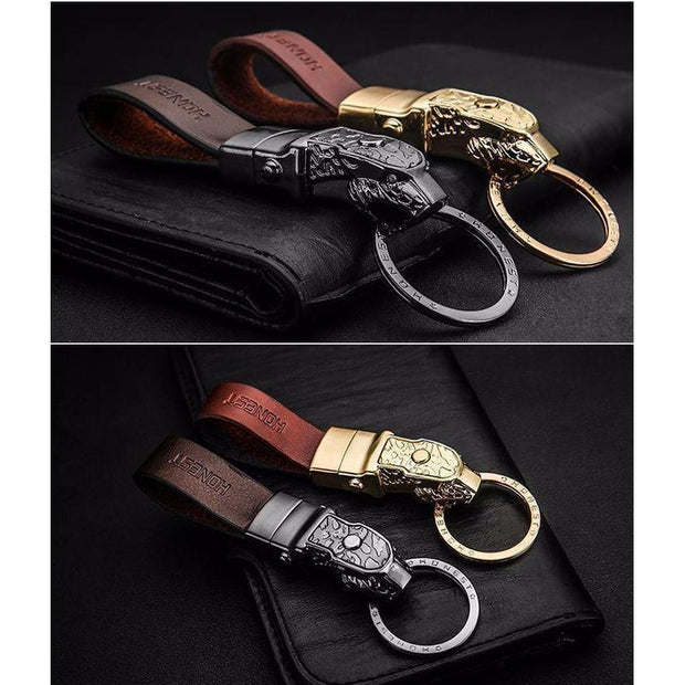 Metal And Vegan Leather Key Chain-Sevenedge Perfect Gifts