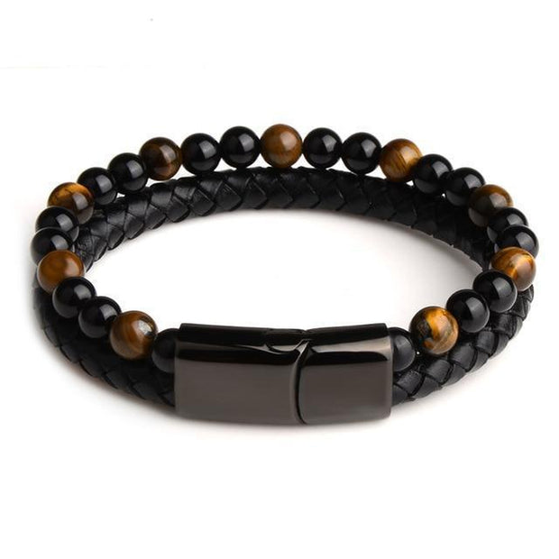 Stone And Leather Bracelet For Men-Sevenedge Perfect Gifts