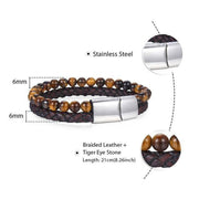 Stone Bead And Leather Bracelet-Sevenedge Perfect Gifts