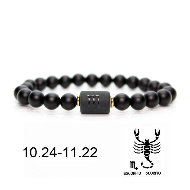 Unisex Black Stone Zodiac Bracelet-Sevenedge Perfect Gifts
